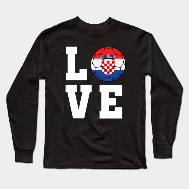 Croatia Football Long Sleeve T-Shirt by footballomatic